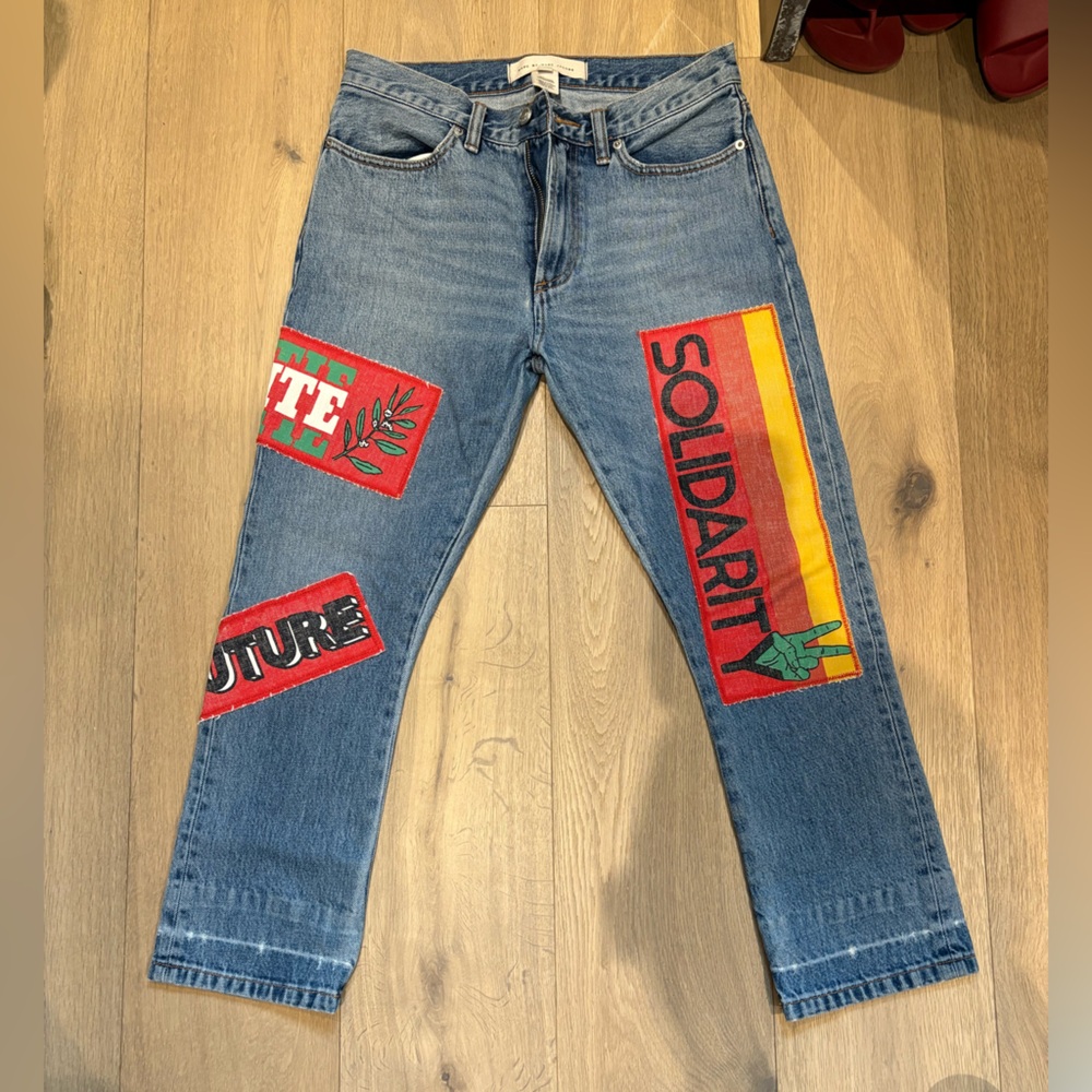 Marc By Marc Jacobs Blue Jeans with Red and Yellow Patches